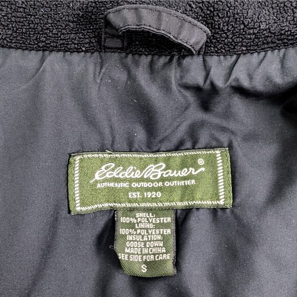 Eddie Bauer Goose Down Insulated Quilted Puffer Vest Cabincore Gorp Black Small - Picture 8 of 14